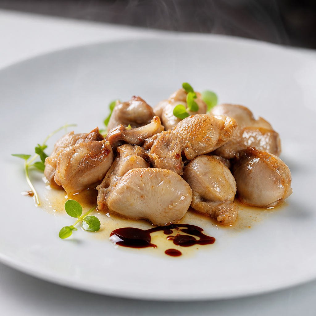 Pollo mollejas cocidas de