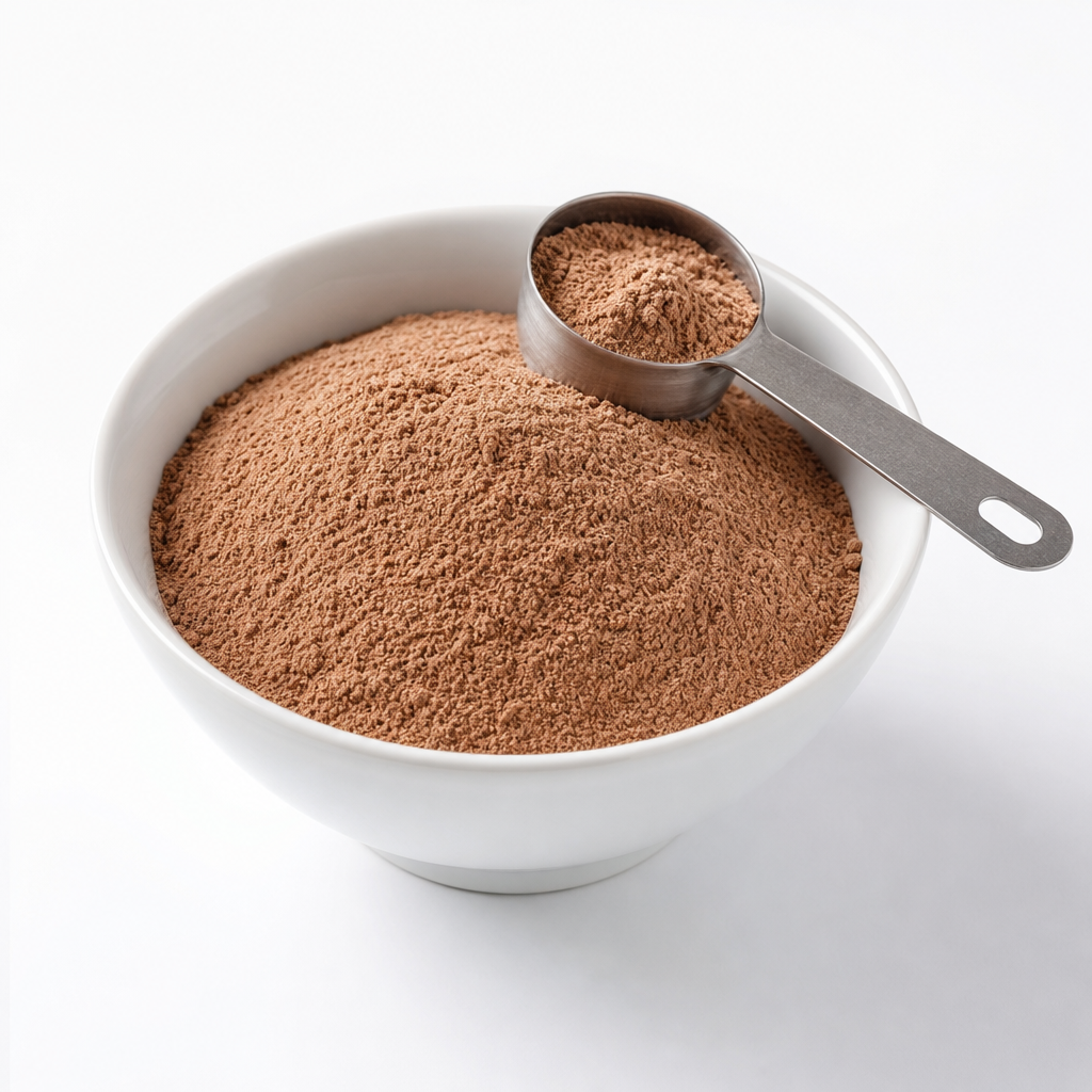 Leche con chocolate en polvo