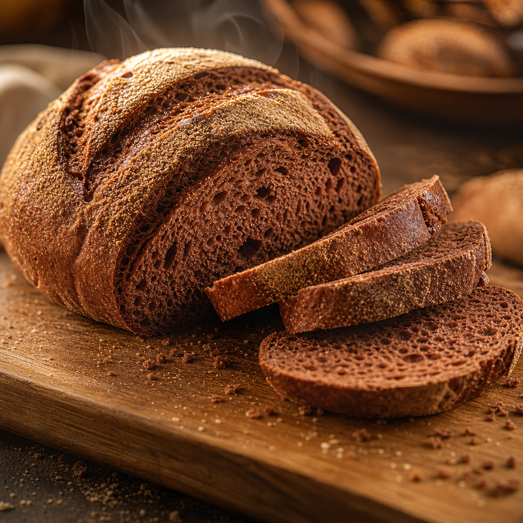 Pan con harina de cañahua y cocoa