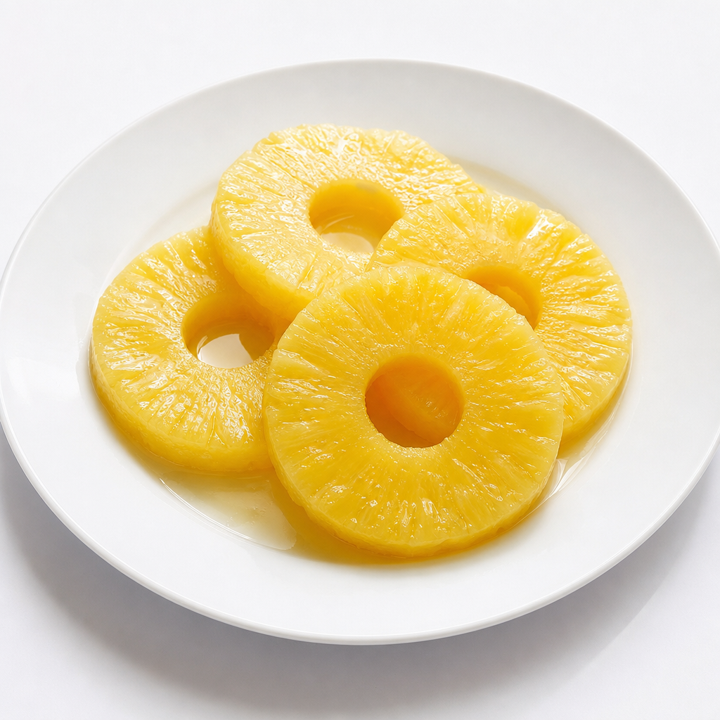 Piñas al jugo rodajas