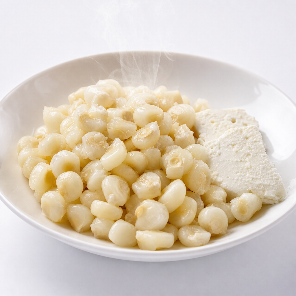 Mote de maíz blanco con queso