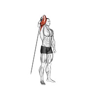 cable standing reverse grip one arm overhead tricep extension