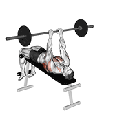 barbell decline bent arm pullover animación
