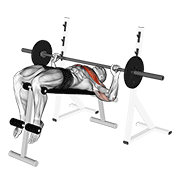 barbell decline wide-grip press animación