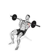 barbell incline reverse-grip press animación