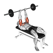 barbell jm bench press animación