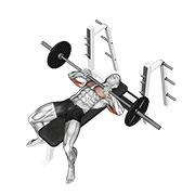 barbell lying close-grip press animación