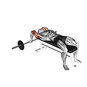 barbell lying close-grip triceps extension animación