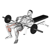 barbell lying lifting (on hip) animación