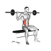 barbell seated twist animación