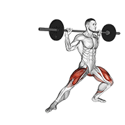 barbell side split squat animación
