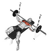 barbell wide bench press animación