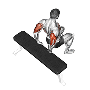 bench dip (knees bent) animación