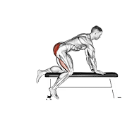 bench hip extension animación