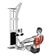 cable floor seated wide-grip row animación