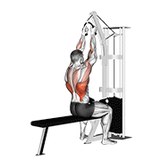 cable lateral pulldown (with rope attachment) animación