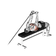 cable lying extension pullover (with rope attachment) animación