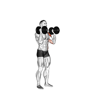 dumbbell alternate side press animación