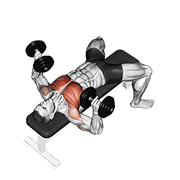 dumbbell bench press animación
