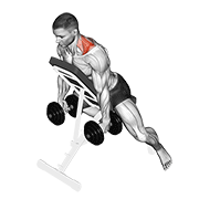 dumbbell decline shrug animación