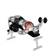 dumbbell decline twist fly animación