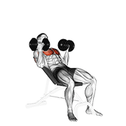 dumbbell incline palm-in press animación