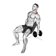 dumbbell incline shrug animación