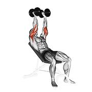 dumbbell incline triceps extension animación
