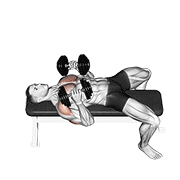 dumbbell lying elbow press animación