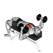 dumbbell lying hammer press animación