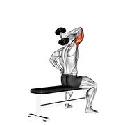 dumbbell one arm triceps extension (on bench) animación