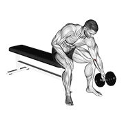 dumbbell seated one arm rotate animación