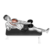 dumbbell side lying one hand raise animación
