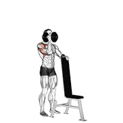 dumbbell standing one arm palm in press animación