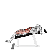 incline leg hip raise (leg straight) animación