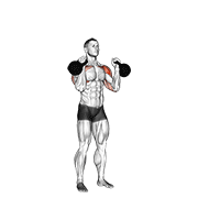 kettlebell alternating press animación