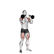 kettlebell double push press animación