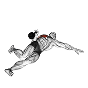 kettlebell extended range one arm press on floor animación