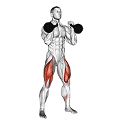 kettlebell front squat animación