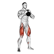 kettlebell goblet squat animación