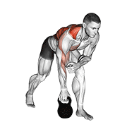 kettlebell one arm row animación