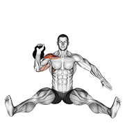 kettlebell seated press animación
