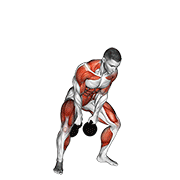 kettlebell two arm clean animación