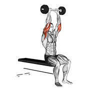 olympic barbell triceps extension animación