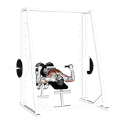 smith decline bench press animación