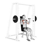 smith seated shoulder press animación
