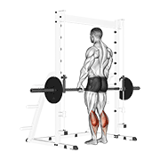 smith standing leg calf raise animación