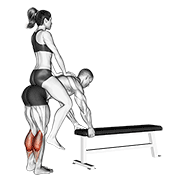 weighted donkey calf raise animación