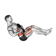 weighted russian twist (legs up) animación