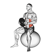 weighted seated twist (on stability ball) animación